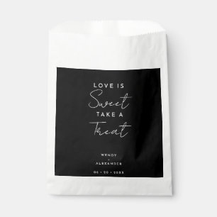 Sachets En Papier Mariage doux écriture moderne noire