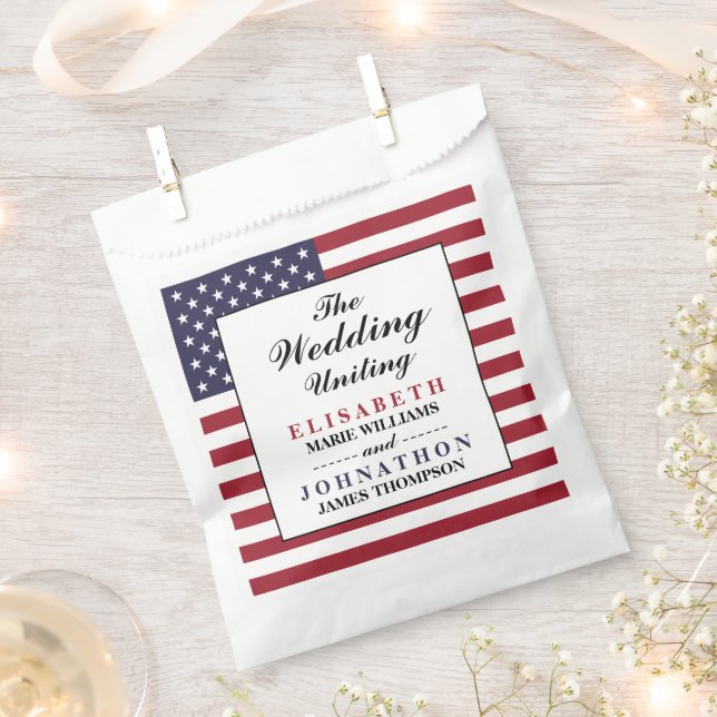 Sachets En Papier Mariage du drapeau américain (Coupé)