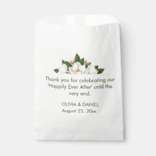Sachets En Papier Mariage Élégant au Magnolia Blanc