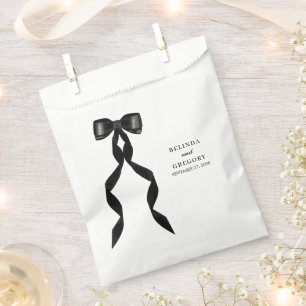 Sachets En Papier Mariage élégant au ruban noir
