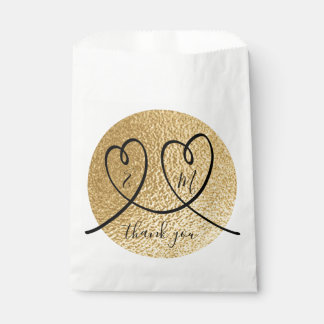 Sachets En Papier Mariage Elegant Black and Gold Party Favoriser les