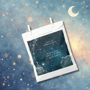 Sachets En Papier mariage élégant bleu galaxie ciel
