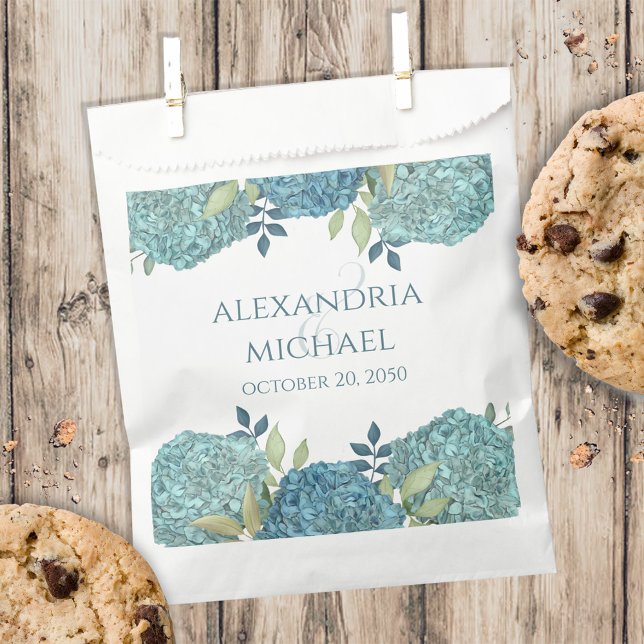 Sachets En Papier Mariage Élégant Bonbons favorise Hydrangée Minimal (Créateur téléchargé)