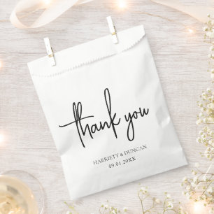 Sachets En Papier Mariage élégant noir et blanc intemporel