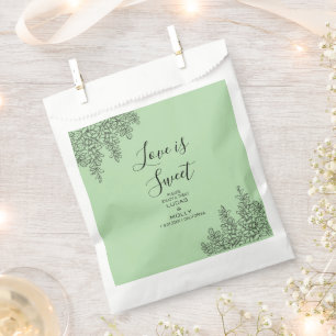 Sachets En Papier Mariage Feuille de Fougère Vert Sauge