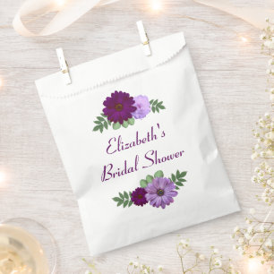 Sachets En Papier Mariage Fleur de Pivoine Pourpre