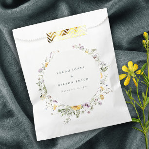 Sachets En Papier Mariage Fleur sauvage circulaire Lilac jaune