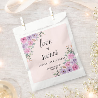 Sachets En Papier Mariage Floral Aquarelle Rose Élégant