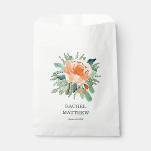 Sachets En Papier Mariage floral de pêche