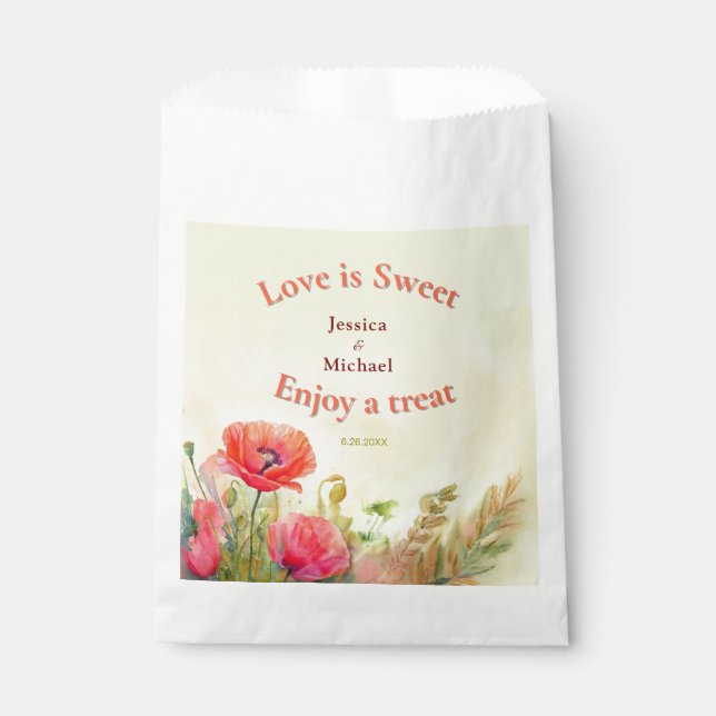 Sachets En Papier Mariage floral de printemps (Devant)