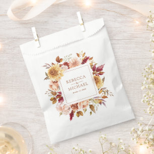Sachets En Papier Mariage Floral en Terracotta Bourguignon Rustique