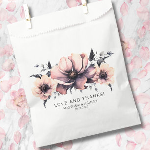 Sachets En Papier Mariage Floral Rose Élégant Moderne Bohème Chic