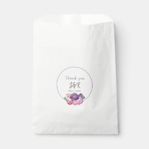 Sachets En Papier Mariage floral Ultra violet et rose Roses