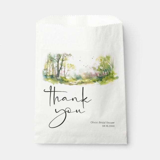 Sachets En Papier Mariage forestier rustique (Devant)