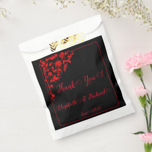 Sachets En Papier Mariage gothique sombre "Merci"