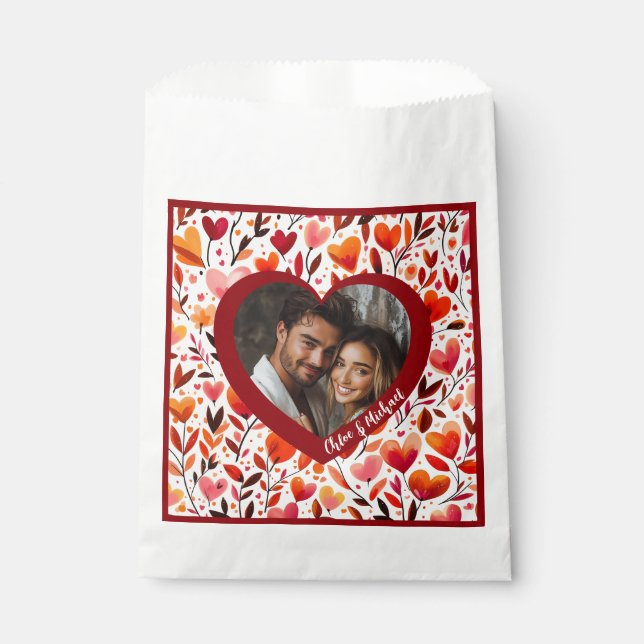 Sachets En Papier Mariage Heart Blooms (Devant)