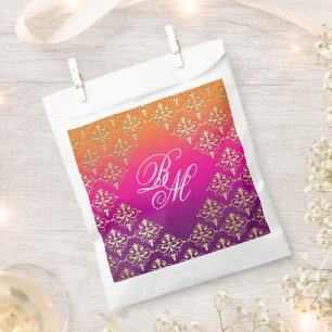 Sachets En Papier Mariage indien rose violet orange