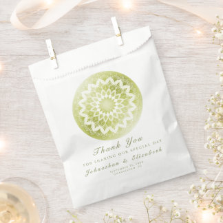 Sachets En Papier Mariage Mandala Vert Dentelle