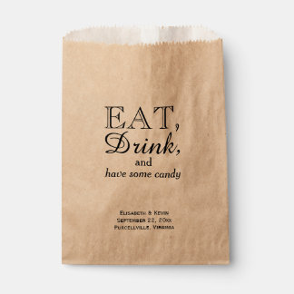 Sachets En Papier Mariage Mange, Boit et Avoir Un Petit Buffet De Bo