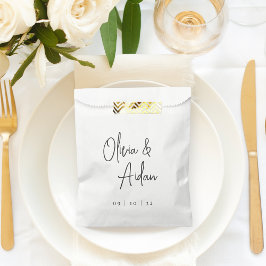 Sachets En Papier Mariage manuscrit moderne noir et blanc