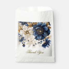 Sachets En Papier Mariage Marine Bleu Blanc Or Floral Argent