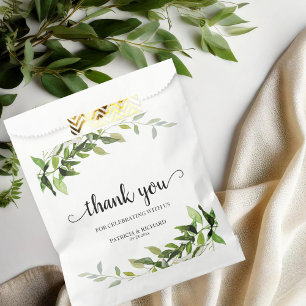 Sachets En Papier Mariage Merci vert