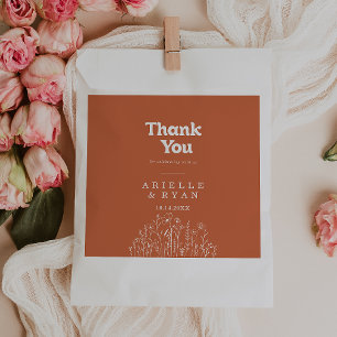 Sachets En Papier Mariage Minimaliste Fleur Sauvage Terracotta Remer