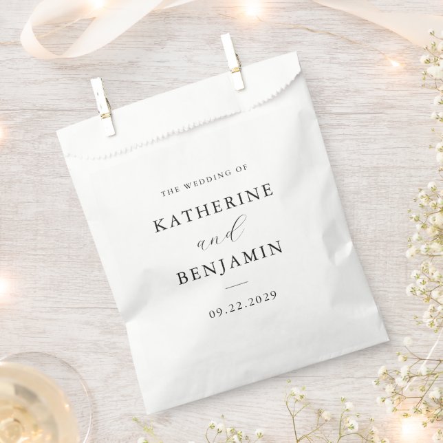 Sachets En Papier Mariage minimaliste moderne (Coupé)