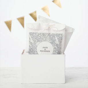 Sachets En Papier Mariage moderne Botanique gris argent