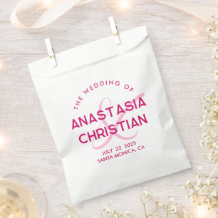 Sachets En Papier Mariage Moderne et Audacieux Magenta