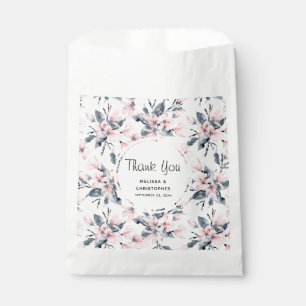 Sachets En Papier Mariage Motif rose et gris Floral
