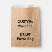 Mariage papier personnalisé Favoriser sac KRAFT