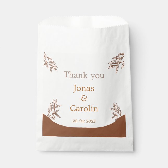 Sachets En Papier Mariage personnalisé Elégant café professionnel mo (Devant)