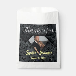 Sachets En Papier Mariage photo moderne Elegant Golden Diamond perso