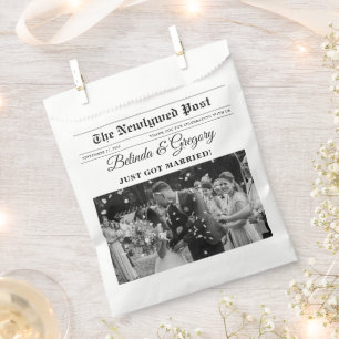 Sachets En Papier Mariage photo noir et blanc du journal mariage