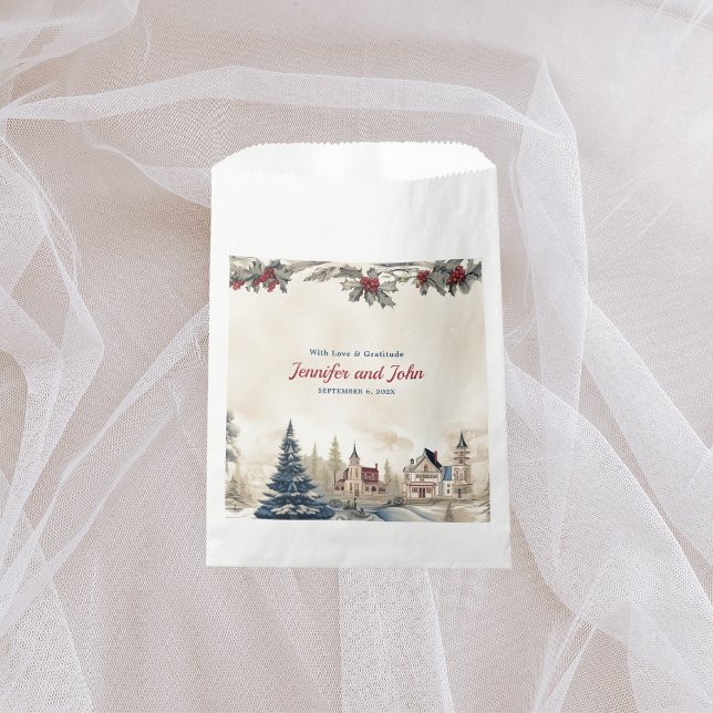 Sachets En Papier Mariage romantique d'hiver Favor Sac (Créateur téléchargé)