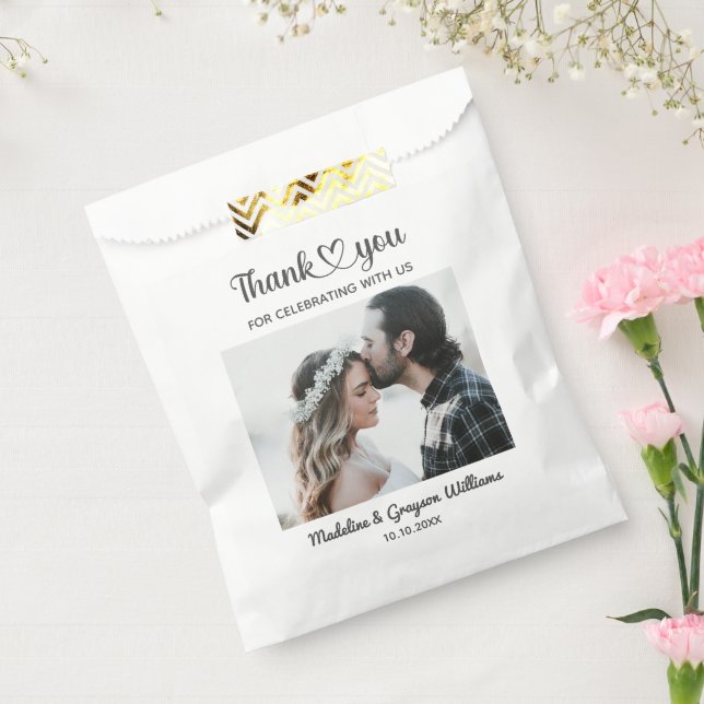 Sachets En Papier Mariage Romantique Personnalisé avec Photo sur Mes (Scellé)