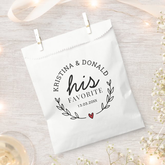 Sachets En Papier Mariage Rustique Favoriser Son Favori (Coupé)