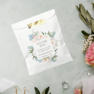 SACHETS EN PAPIER MARIAGE SOFT BLUE ROSE BLOOMOMING FLEURS
