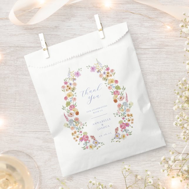 Sachets En Papier Mariage Soft Garden Florals (Coupé)