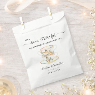 Sachets En Papier Mariage Thé Floral Vert Foncé Blanc Hiver