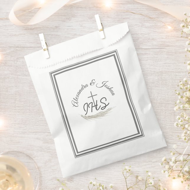 Sachets En Papier Mariage Verse Bible Catholique Cadre (Coupé)