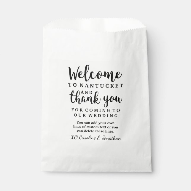 Sachets En Papier Mariage Welcome Merci Hôtel Custom Favoriser Sac (Devant)