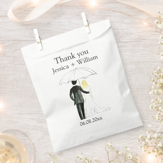 Sachets En Papier Mariée et chambre Rustique moderne élégant mariage (Coupé)