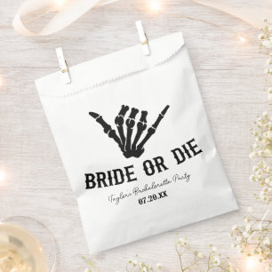 Sachets En Papier Mariée ou mort Rockstar Skeleton Bachelorette Part