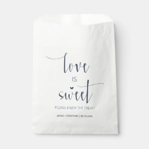 Sachets En Papier Marine moderne minimal Script L'amour est Mariage 