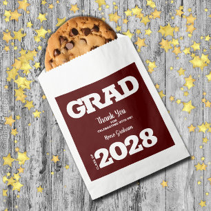 Sachets En Papier Maroon foncé et la fête de graduation blanche Fa