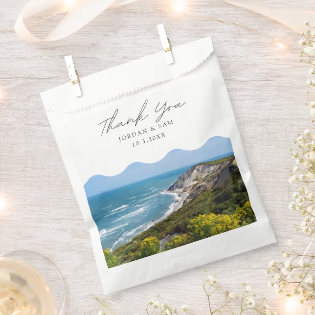 Sachets En Papier Martha's Vineyard Mariage Beach Photo (Coupé)