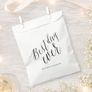 Sachets En Papier Meilleur Jour de Tous les Temps Script Chic Callig