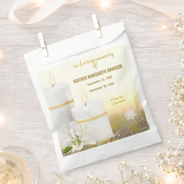 Sachets En Papier Mémorial funéraire de Lily Candle (Coupé)
